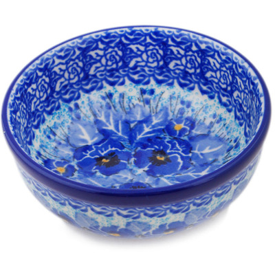 Polish Pottery Bowl 4&quot; Deep Winter UNIKAT