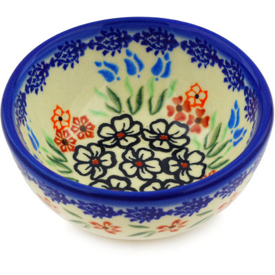 Polish Pottery Bowl 4&quot; Fanciful Ladybug