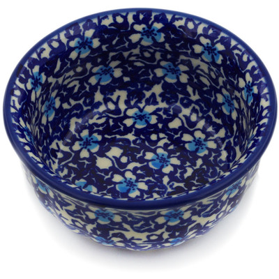 Polish Pottery Bowl 4&quot; Flowers On The Lake