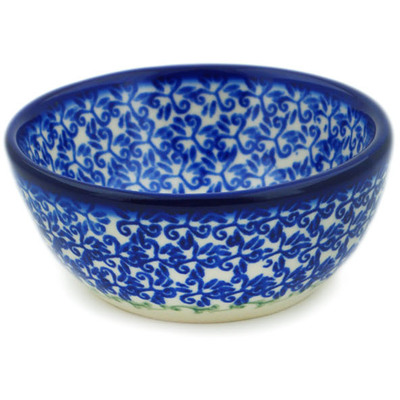 Polish Pottery Bowl 4&quot; Fluctuating Pansy&#039;s