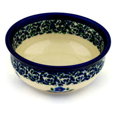 Polish Pottery Bowl 4&quot; Forget Me Not Dots