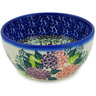 Polish Pottery Bowl 4&quot; Happy Hydrangea UNIKAT