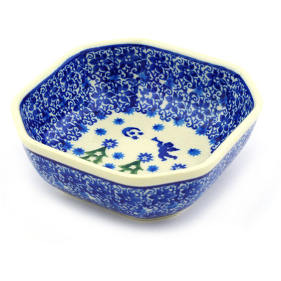 Polish Pottery Bowl 4&quot; Hark The Herald Angels S