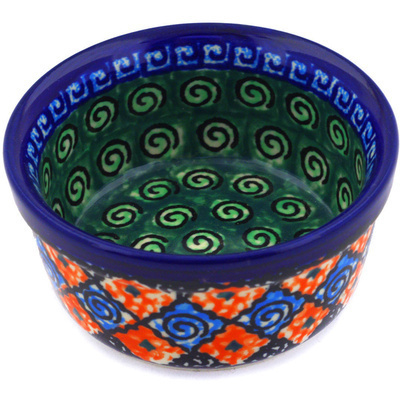 Polish Pottery Bowl 4&quot; Harlequin UNIKAT