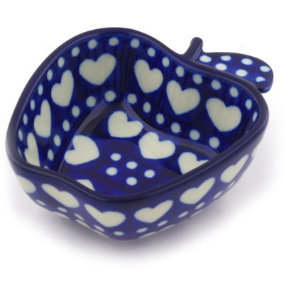 Polish Pottery Bowl 4&quot; Heart To Heart
