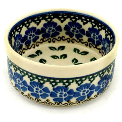 Polish Pottery Bowl 4&quot; Leaves And Flowers