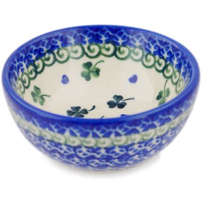 Polish Pottery Bowl 4" Lucky Clovers