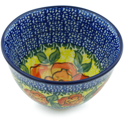 Polish Pottery Bowl 4&quot; Matisse Flowers UNIKAT
