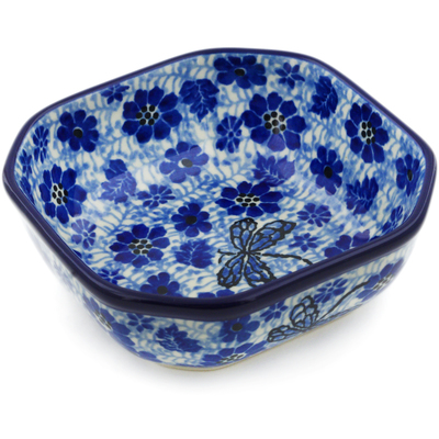 Polish Pottery Bowl 4&quot; Misty Dragonfly