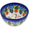 Polish Pottery Bowl 4&quot; Monstera Blooms UNIKAT