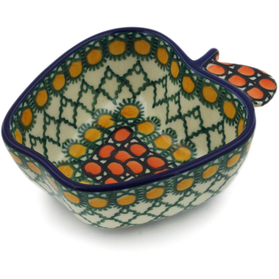 Polish Pottery Bowl 4&quot; Orange Tranquility UNIKAT