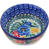 Polish Pottery Bowl 4&quot; Pansy Twins UNIKAT