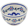 Polish Pottery Bowl 4&quot; Peacock Forget-me-not