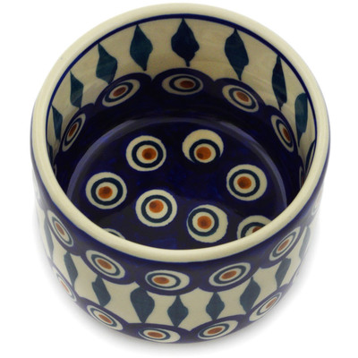 Polish Pottery Bowl 4&quot; Peacock