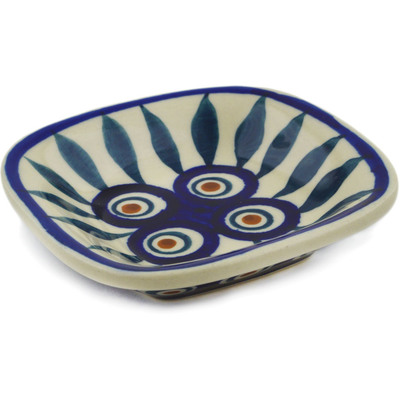 Polish Pottery Bowl 4&quot; Peacock