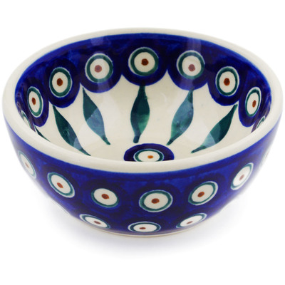 Polish Pottery Bowl 4&quot; Peacock