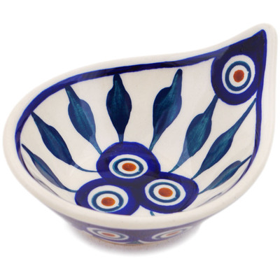 Polish Pottery Bowl 4&quot; Peacock