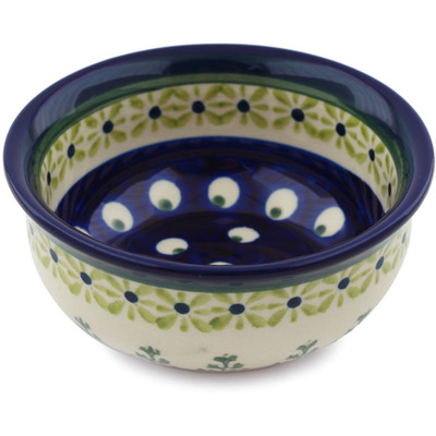 Polish Pottery Bowl 4&quot; Peacock In The Pines