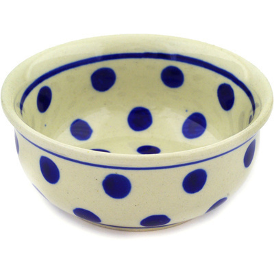Polish Pottery Bowl 4&quot; Polka Dot