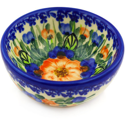 Polish Pottery Bowl 4&quot; Poppy Trio UNIKAT