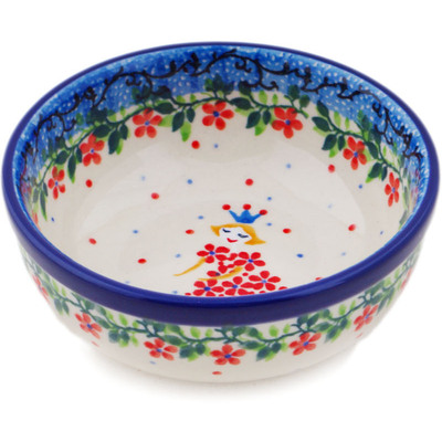Polish Pottery Bowl 4&quot; Princess In A Red Dress