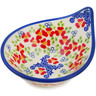 Polish Pottery Bowl 4&quot; Red Chains UNIKAT