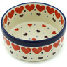 Polish Pottery Bowl 4&quot; Red Hearts Delight