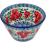 Polish Pottery Bowl 4&quot; Red Pansy