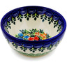 Polish Pottery Bowl 4&quot; Ring Of Flowers UNIKAT