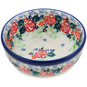 Polish Pottery Bowl 4&quot; Rose Wreath UNIKAT