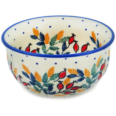 Polish Pottery Bowl 4&quot; Rowanberry Crown UNIKAT