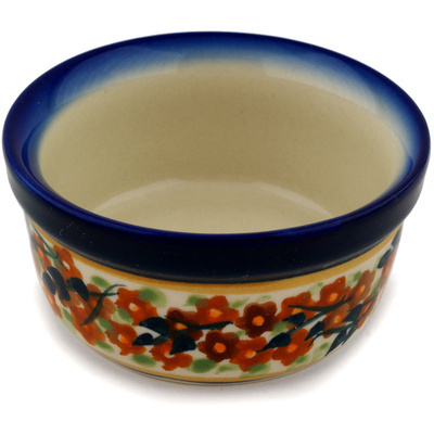 Polish Pottery Bowl 4&quot; Russett Floral
