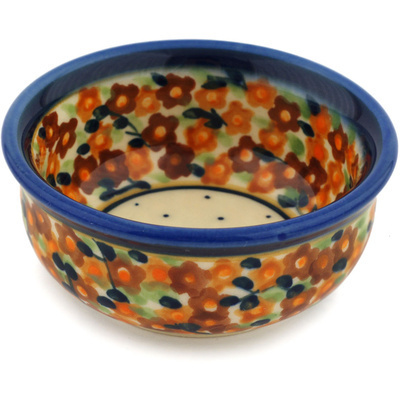 Polish Pottery Bowl 4&quot; Russett Floral