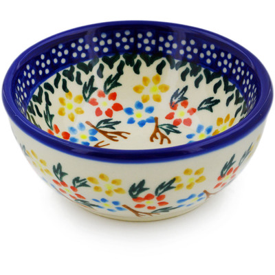 Polish Pottery Bowl 4&quot; Spring Flower Ring