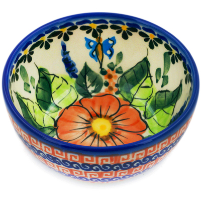 Polish Pottery Bowl 4&quot; Spring Splendor