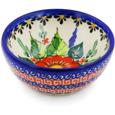 Polish Pottery Bowl 4&quot; Spring Splendor UNIKAT