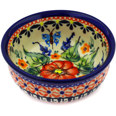 Polish Pottery Bowl 4" Spring Splendor UNIKAT