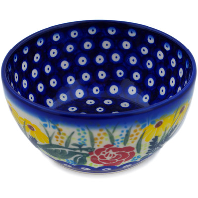 Polish Pottery Bowl 4&quot; Summer&#039;s Garden UNIKAT
