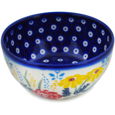 Polish Pottery Bowl 4&quot; Summer&#039;s Garden UNIKAT