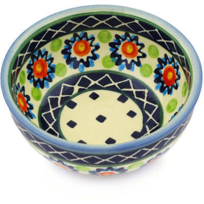 Polish Pottery Bowl 4&quot; Sunburt Circle