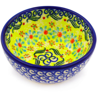 Polish Pottery Bowl 4&quot; Sunshine Blooms