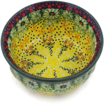 Polish Pottery Bowl 4&quot; Sunshine Grotto UNIKAT