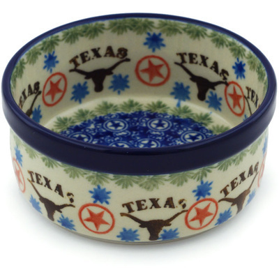 Polish Pottery Bowl 4&quot; Texas Longhorns