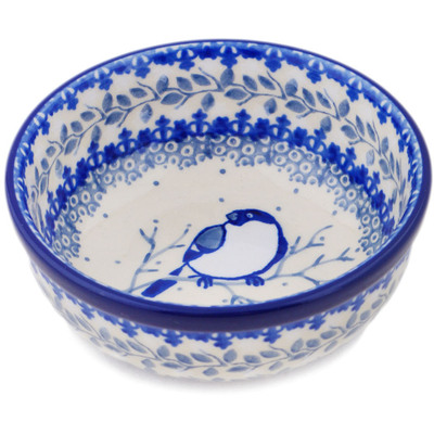 Polish Pottery Bowl 4&quot; Waiting Birds UNIKAT