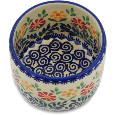 Polish Pottery Bowl 4&quot; Wave Of Flowers
