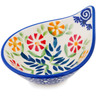 Polish Pottery Bowl 4&quot; Wave Of Flowers
