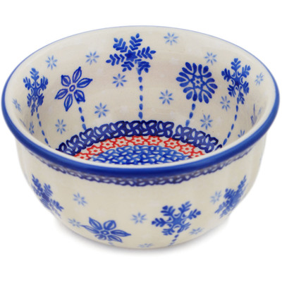 Polish Pottery Bowl 4&quot; Winter Sights UNIKAT