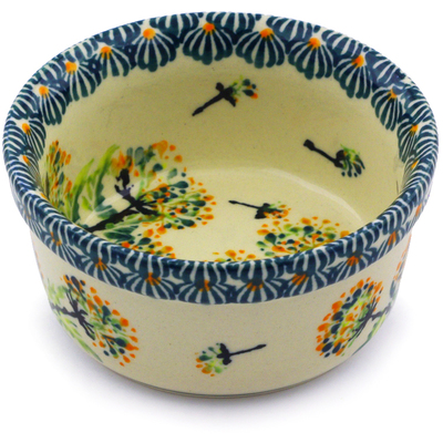 Polish Pottery Bowl 4&quot; Yellow Dandelions