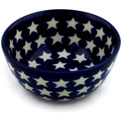 Polish Pottery Bowl 5&quot; America The Beautiful