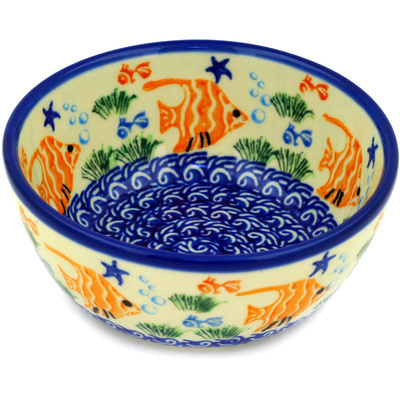 Polish Pottery Bowl 5&quot; Angel Fish